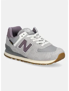 Semišové sneakers boty New Balance 574 fialová barva, U574YGD