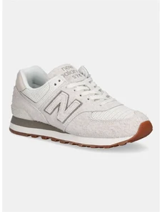 Semišové sneakers boty New Balance 574 béžová barva, WL574BEM