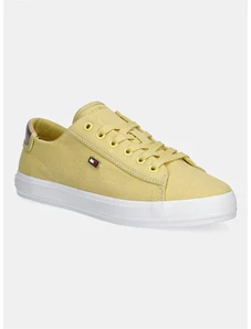 Tenisky Tommy Hilfiger VULC CANVAS LACE UP SNEAKER žlutá barva, FW0FW08647