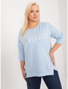 RELEVANCE Světle modré tričko s nápisem WORSHIP -light blue Světle modrá