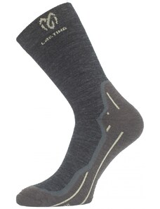 Ponožky Lasting merino WHI treking Velikost: M šedá/hnědá