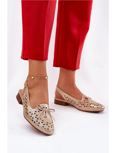 Boto Dírové baleríny s odhalenou patou zlaté Navinnia