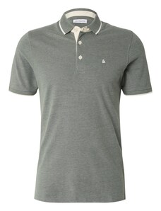 JACK & JONES Tričko 'JJEPaulos' režná / tmavě zelená