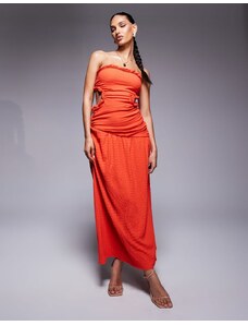 Bariano full maxi dress with organza bust detail in wine red - GLAMI.cz