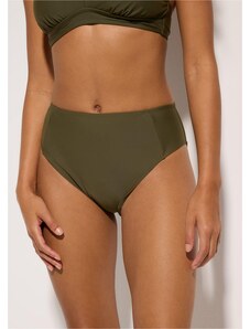 bonprix Bikinové kalhotky s vysokým pasem a vysoko vykrojeným střihem Zelená