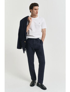 KALHOTY GANT REL LINEN PINSTRIPE DS PANTS DARKENED NAVY