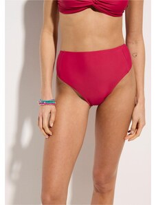 bonprix Bikinové kalhotky s vysokým pasem a vysoko vykrojeným střihem Pink