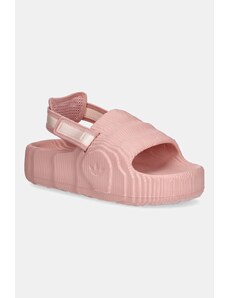 Pantofle adidas Originals Adilette 22 XLG dámské, růžová barva, na platformě, JQ3275