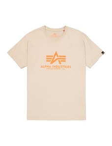 ALPHA INDUSTRIES Tričko světle béžová / jasně oranžová