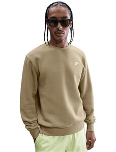 Nike Club Mens Fleece Crew PARACHUTE BEIGE/WHITE 297