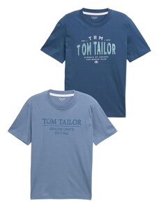TOM TAILOR Tričko opálová / enciánová modrá / nebeská modř / bílá