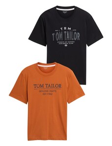TOM TAILOR Tričko koňaková / antracitová / černá / bílá
