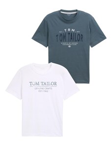 TOM TAILOR Tričko modrá / marine modrá / bílá