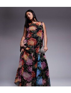 ASOS EDITION garden floral embroidered maxi dress-Multi - GLAMI.cz