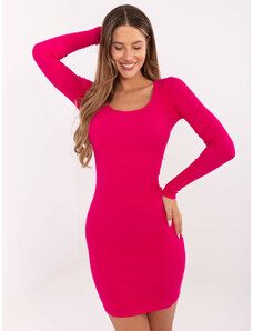 RUE PARIS Dámské růžové šaty -fuchsia Tmavě růžová