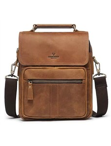 Humerpaul kožená taška Crazy horse Régis Camel 7L Humerpaul MH645s4