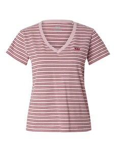 LEVI'S  Tričko 'Perfect V-Neck Tee' růžová / burgundská červeň / bílá