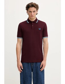 Bavlněné polo tričko Fred Perry pánské, vínová barva, M3600