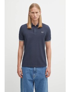 Bavlněné polo tričko Fred Perry pánské, tmavomodrá barva, M3600