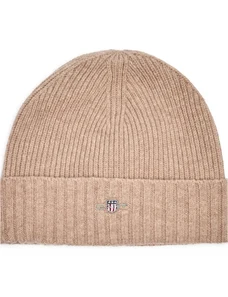 ASOS DESIGN lambswool mini fisherman ribbed beanie in brown