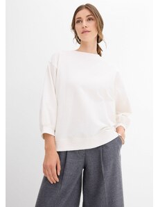 bonprix Oversize mikina z čisté bavlny Bílá