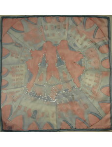 Hedvábný ručně malovaný šátek 03 - Praha