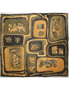 Hedvábný ručně malovaný šátek - Peru 05