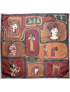 Hedvábný ručně malovaný šátek - Egypt 04