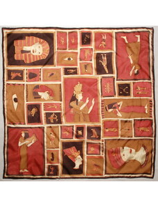 Hedvábný ručně malovaný šátek - Egypt 03