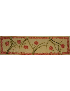 Hedvábný ručně malovaný šál - Růže 2