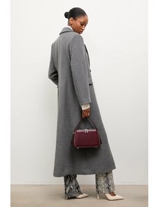 Vlněný kabát Answear.LAB šedá barva