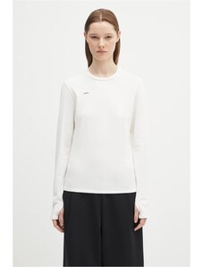 Tričko s dlouhým rukávem Pangaia Cotton-Stretch Long-Sleeved Top bílá barva, 10002429