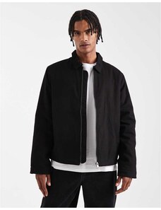 Jack & Jones zip harrington jacket in black