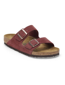 Birkenstock Arizona Suede Leather Narrow Fit Unisex - Sandály Birkenstock - Bordó - 1028331-5