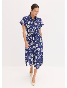 bonprix Halenkové šaty s potiskem Modrá