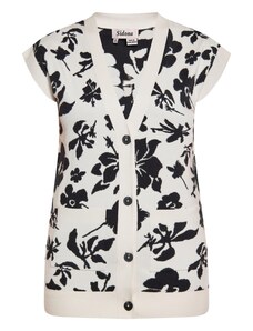 Sidona Kardigan černá / barva bílé vlny