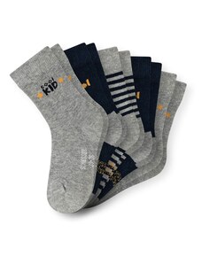 SCHIESSER Ponožky 'Stars' marine modrá / šedá / oranžová