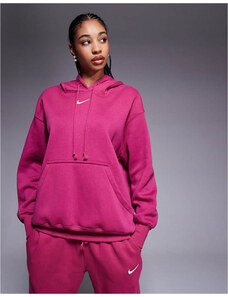 nike washed blue mini swoosh oversized hoodie