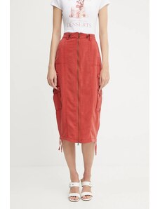 Sukně s příměsí lnu Guess CASEY