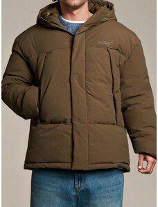 Sinsay - Prošívaná puffer bunda s kapucí - hnědá