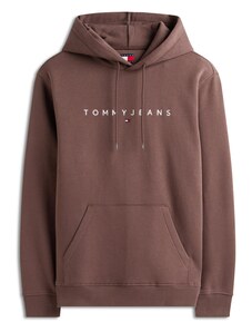 Tommy Jeans Mikina hnědá / bílá