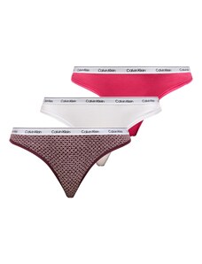 Calvin Klein Underwear Tanga fuchsiová / červená třešeň / černá / bílá