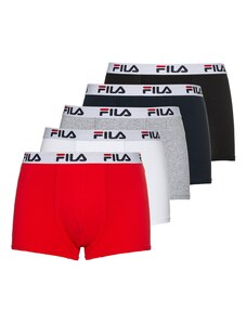FILA Boxerky šedý melír / červená / černá / bílá