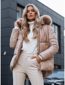 BASIC Champagne lesklá zimní bunda SPARKLE Zlatá