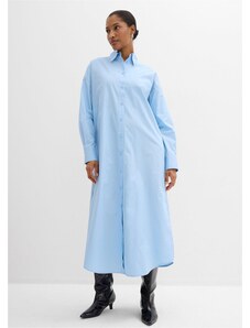 bonprix Košilové šaty z čisté bavlny Modrá