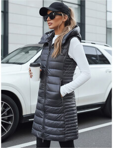 Dámská prošívaná vesta s kapucí šedá FashionStreet TY5254