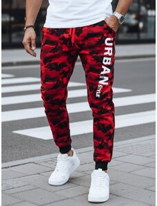 Dstreet Módní maskáčové tepláky pro muže v červené barvě