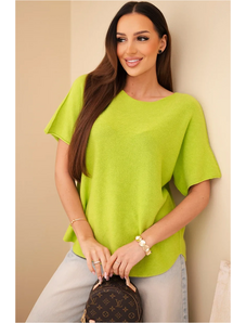 Kesi Svetr dámský s krátkým rukávem volného střihu modrý