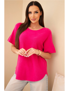 Kesi Svetr dámský s krátkým rukávem volného střihu modrý