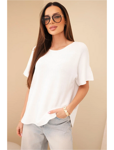 Kesi Svetr dámský s krátkým rukávem volného střihu modrý